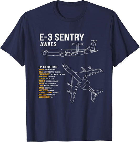 E-3 Sentry AWACS T-Shirt - T-Shirt | Navy