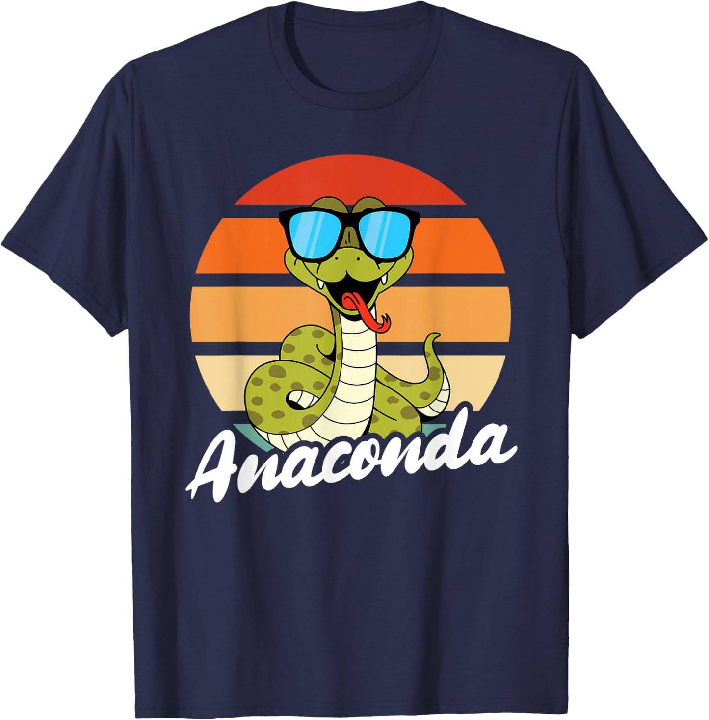 Cute Anaconda Sunglasses T-Shirt - T-Shirt | Navy