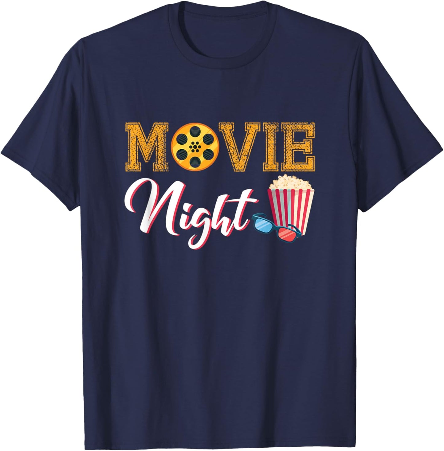 Movie Night Funny Movie and Theater Apparel for Teens Kids T-Shirt - T-Shirt | Navy
