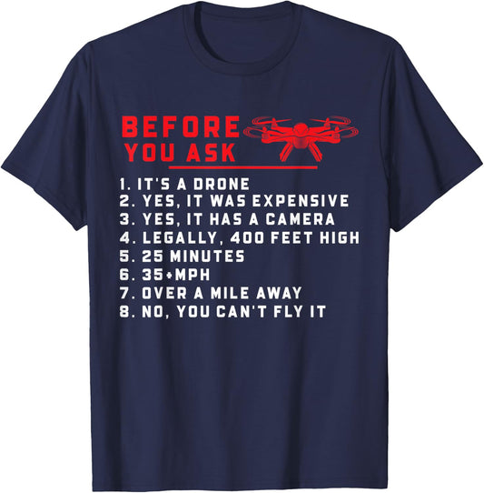 Funny Drone Quadcopter UAV Pilots T-Shirt - T-Shirt | Navy