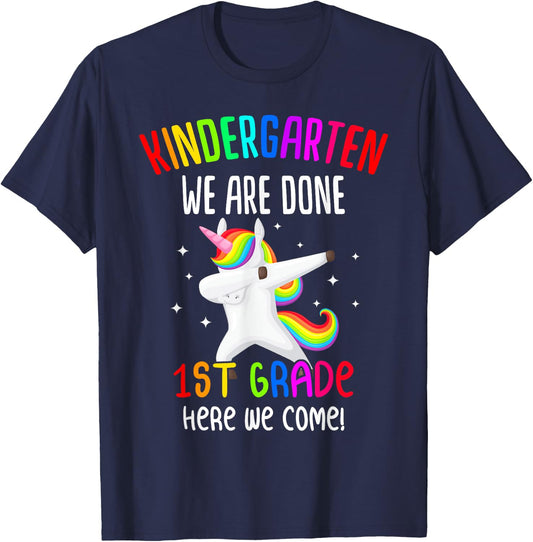 Kindergarten Graduation 1st Grade Unicorn Class of 2023 Girl T-Shirt - T-Shirt | Navy
