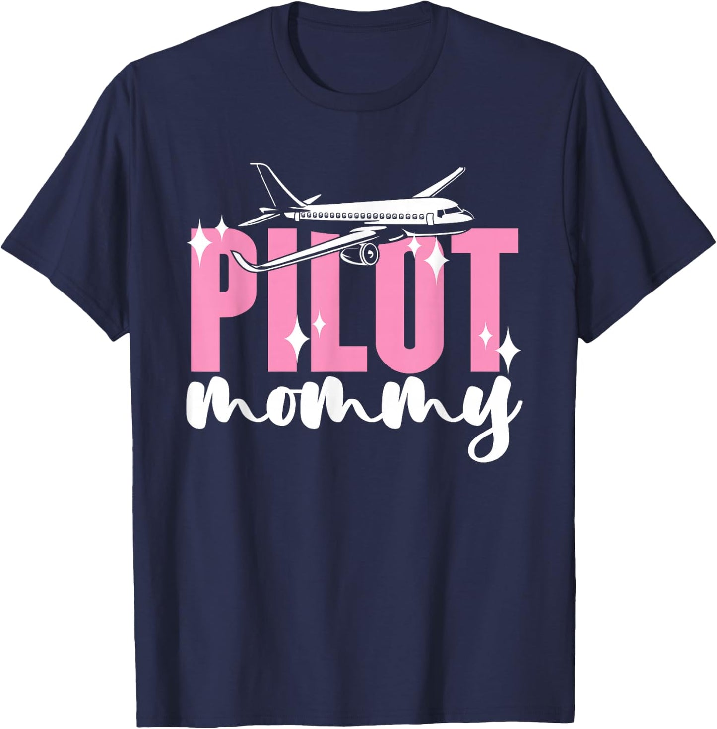 Pilot Mommy Airplane Aviator Aviation Pilot Mom Mother Mama T-Shirt - T-Shirt | Navy