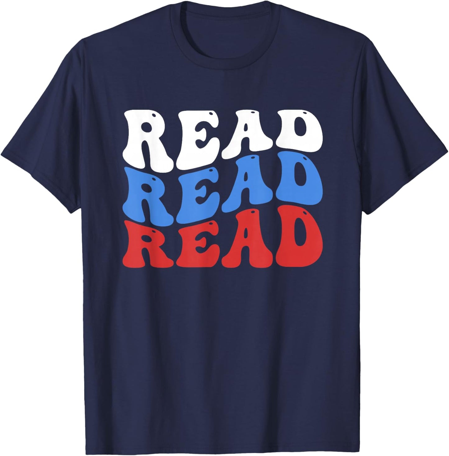 Read Read Reading Across That America Reading Lover Teacher T-Shirt - T-Shirt | Navy