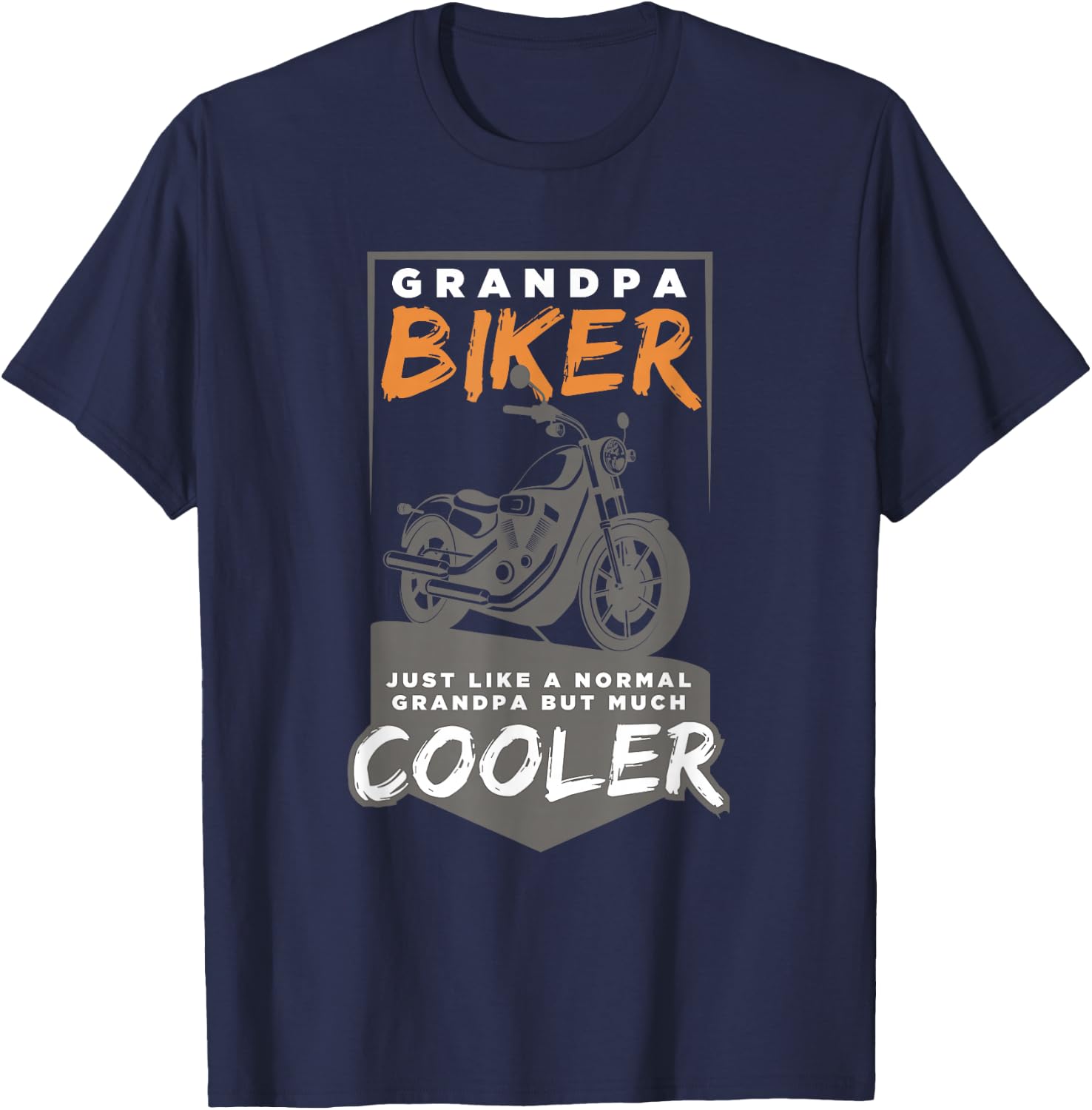 Cool Grandpa Biker, Motorcycle Lover Grandpa T-Shirt - T-Shirt | Navy