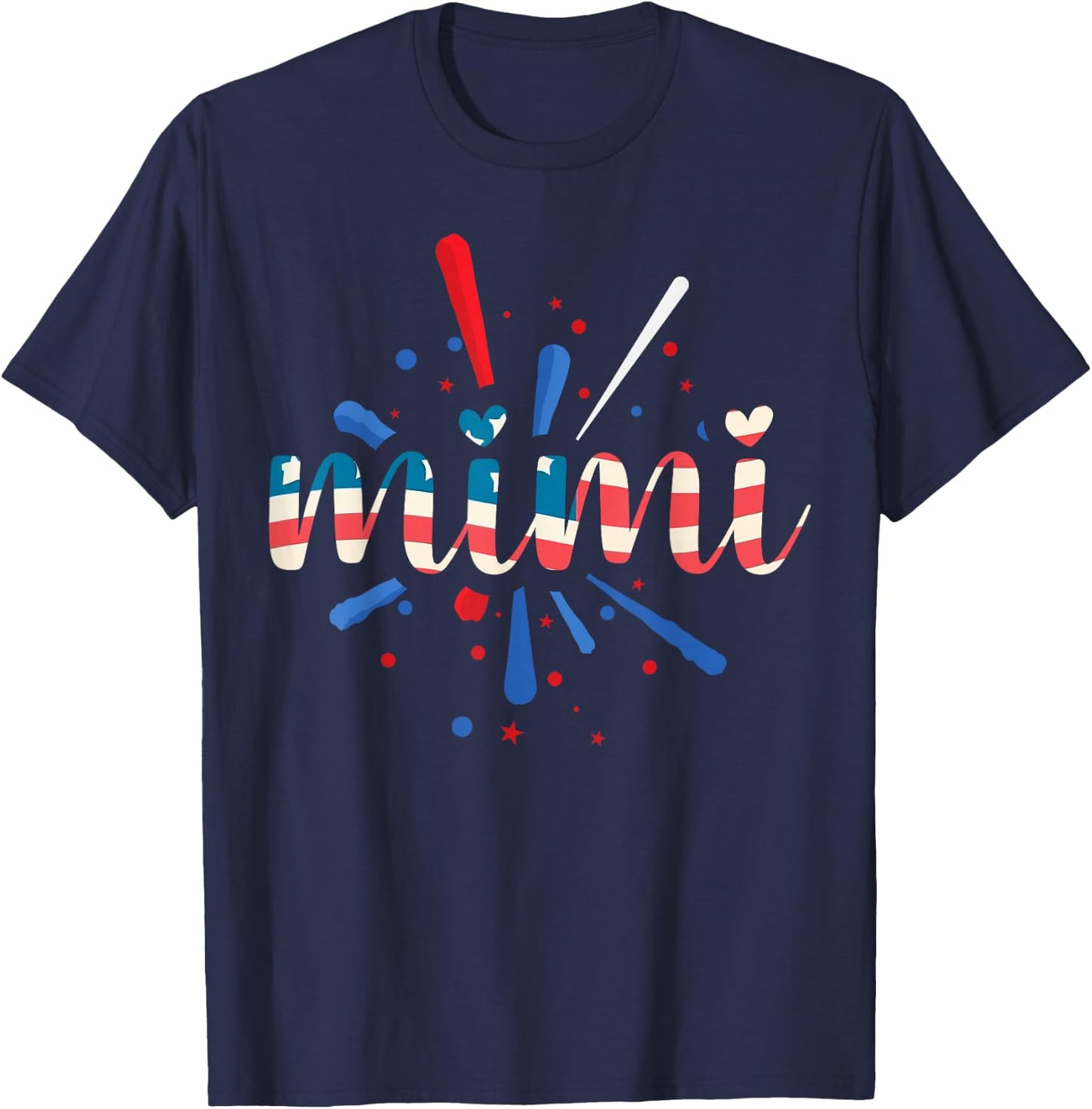 Mimi Red White & Blue USA Flag Independence Day 4th Of July T-Shirt - T-Shirt | Navy