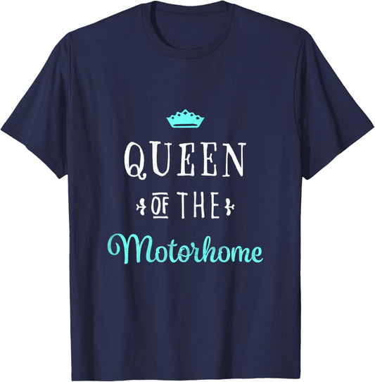 Gift Wife - Camping Motorhome Queen T-Shirt - T-Shirt | Navy