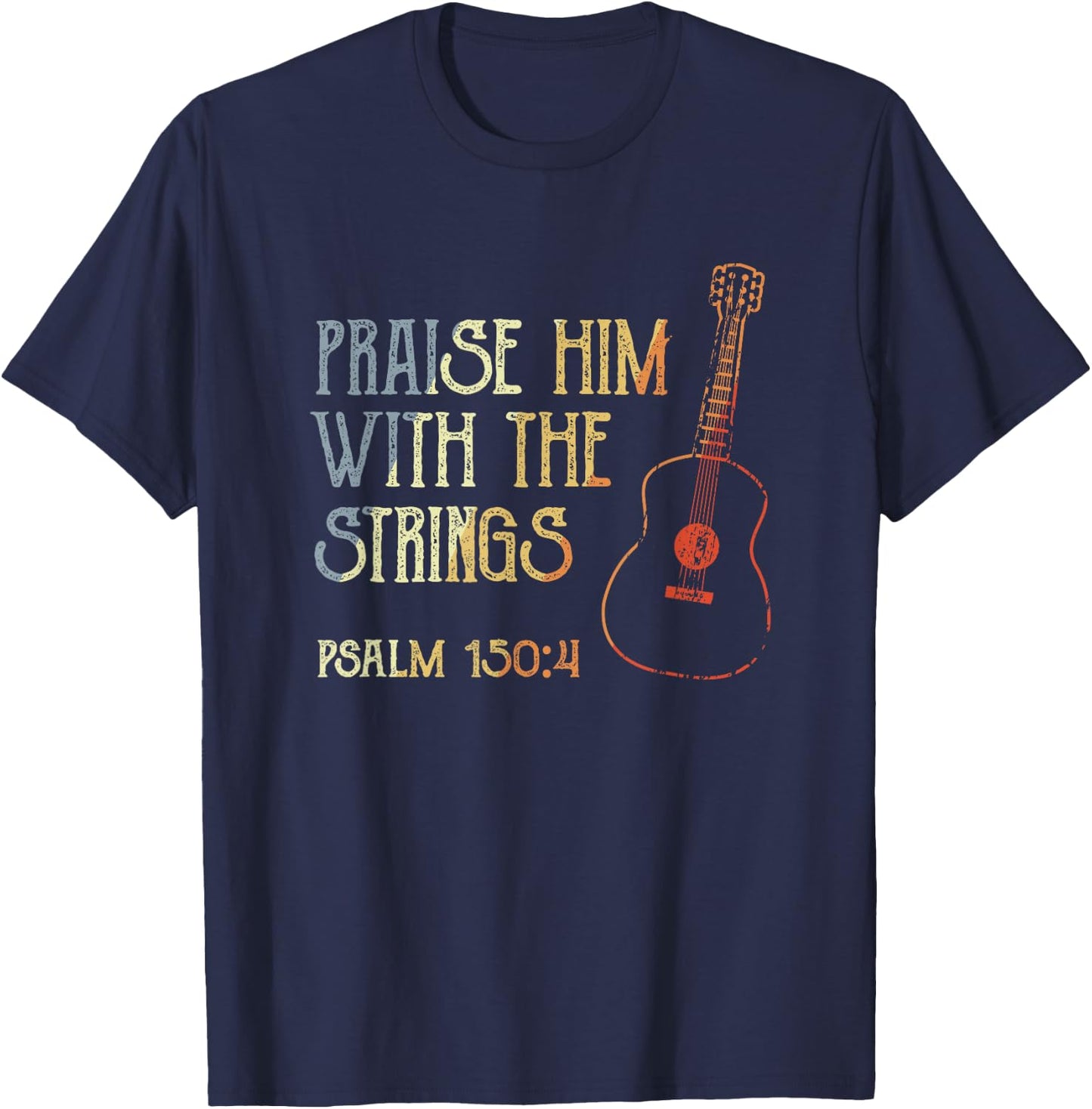Guitarist Christian Music Guitar Player Bible Verse T-Shirt - T-Shirt | Navy