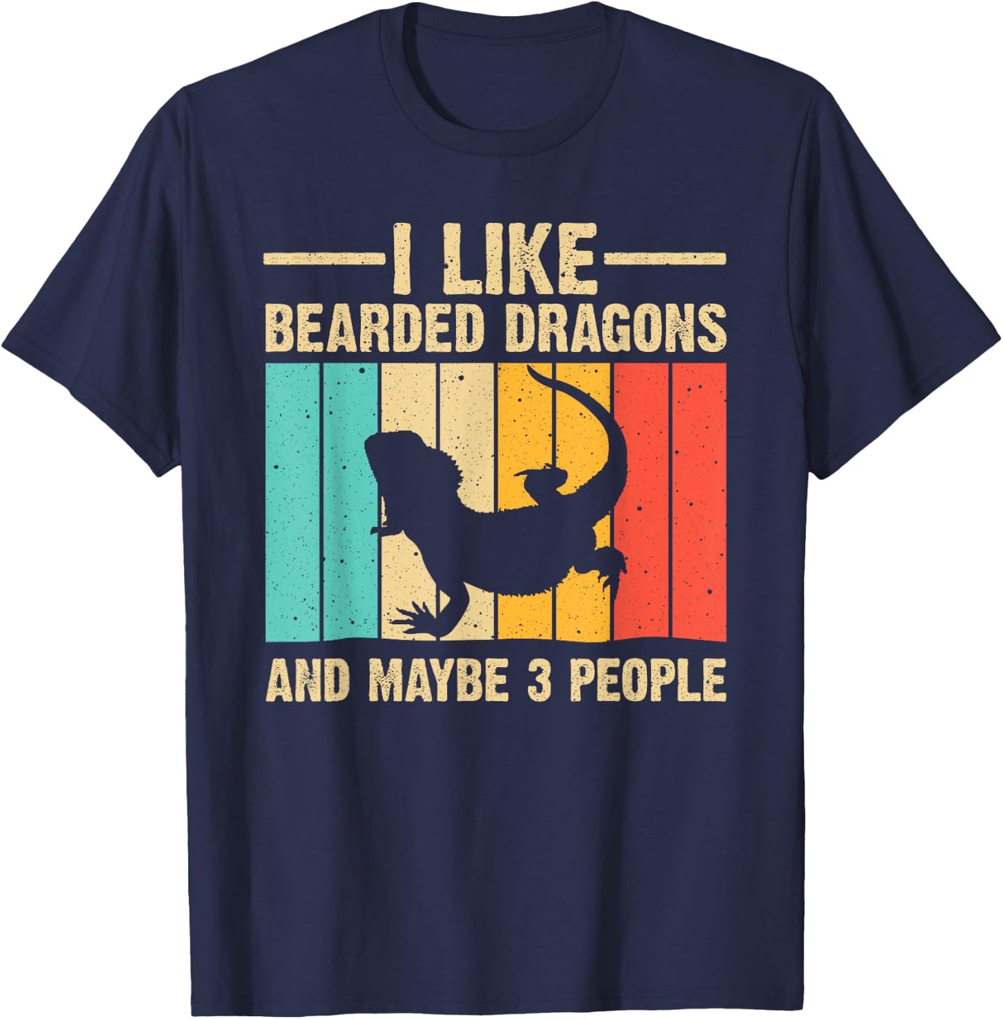 Funny Bearded Dragon Design Pogona Reptile Lover Men Women T-Shirt - T-Shirt | Navy