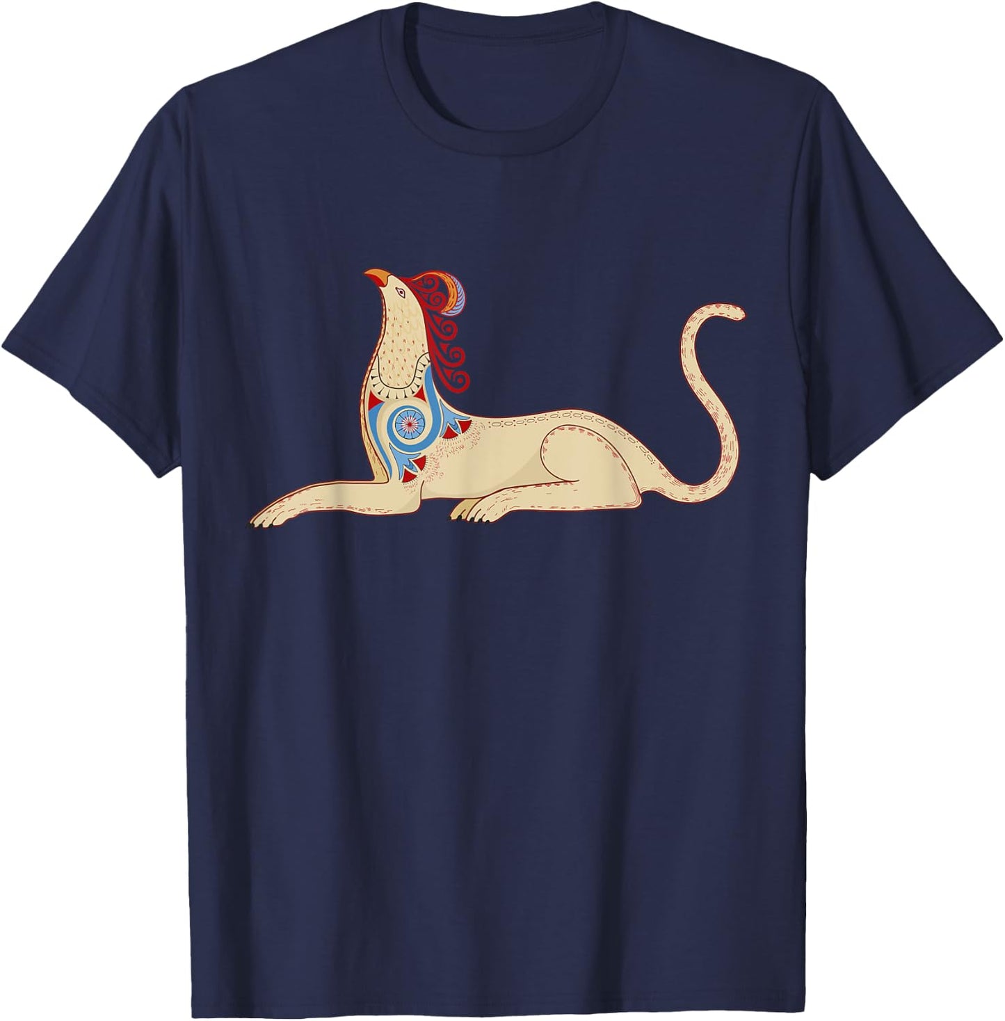 Minoan Griffin from the Knossos Throne Room Fresco T-Shirt - T-Shirt | Navy