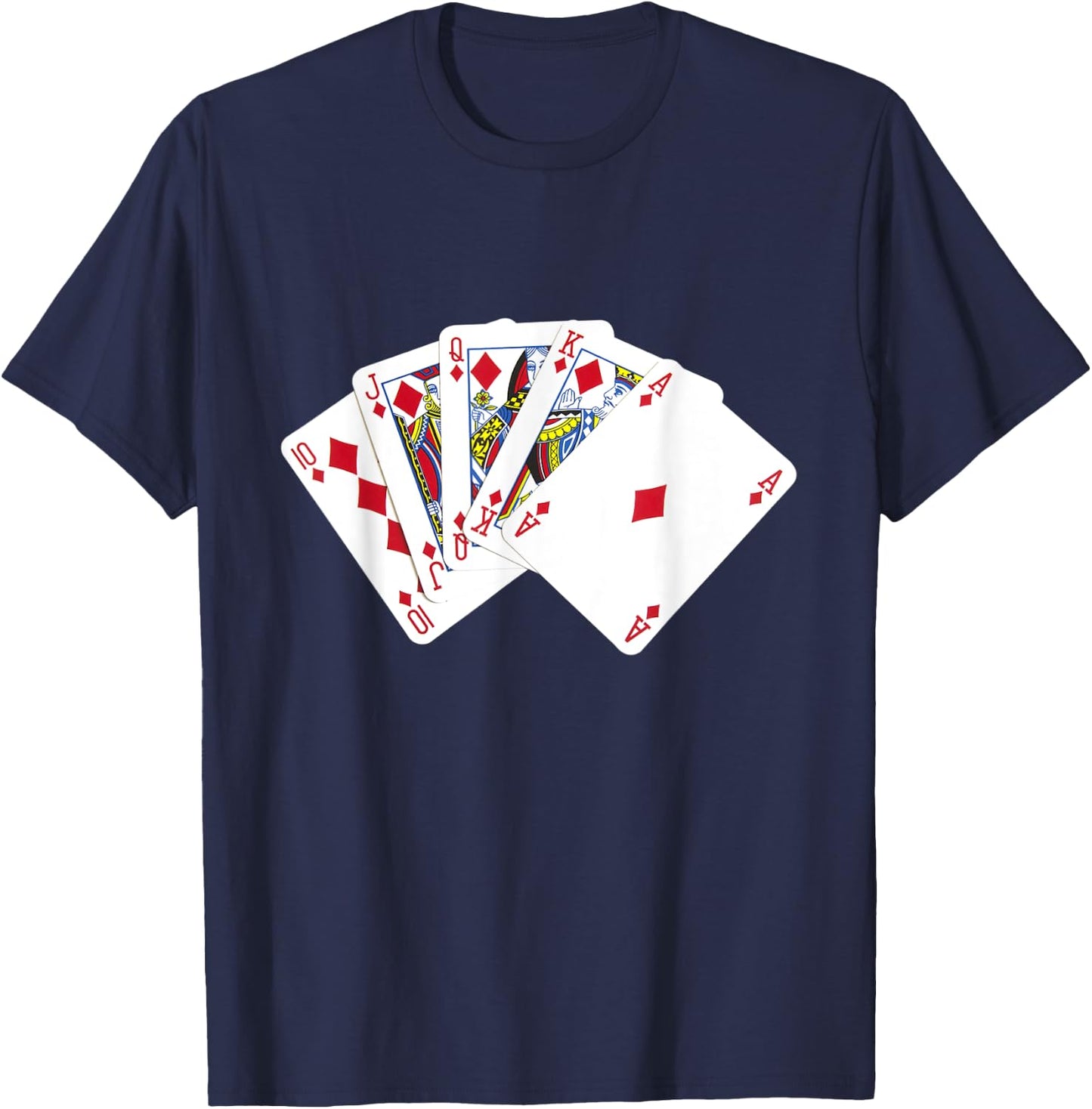 Royal Flush Diamonds T-Shirt - T-Shirt | Navy