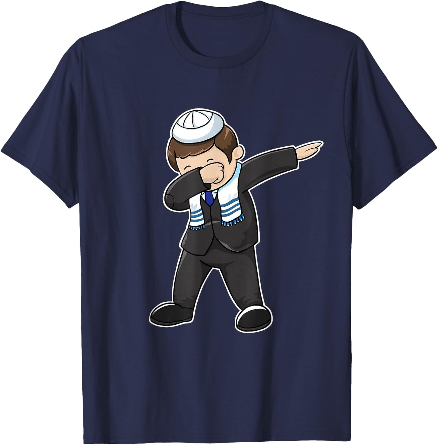 Bar Mitzvah Dabbing Jewish Boy Funny Hanukkah Gift T-Shirt - T-Shirt | Navy