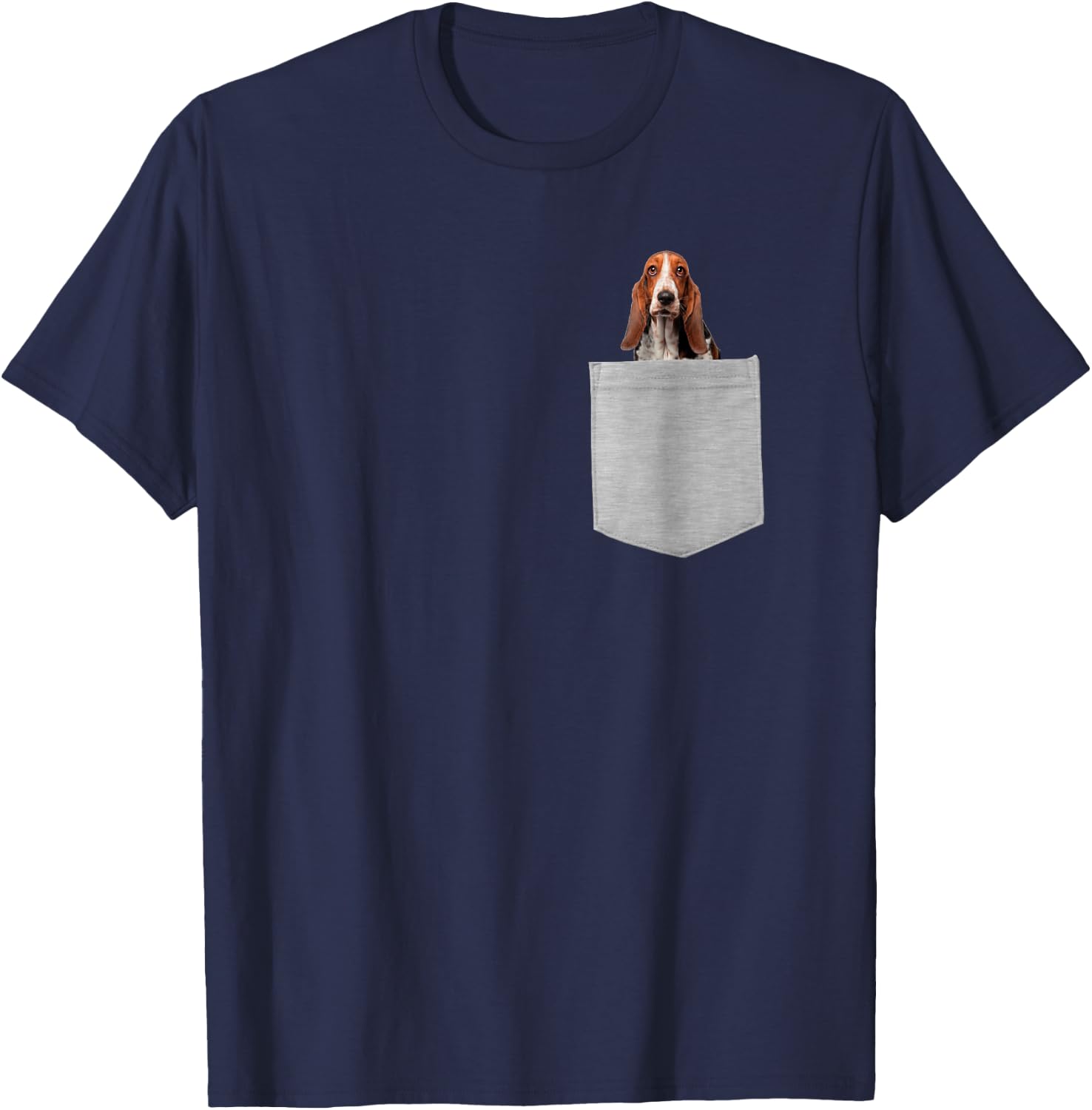 Bassett Hound Dog In Your Pocket T-Shirt - T-Shirt | Navy