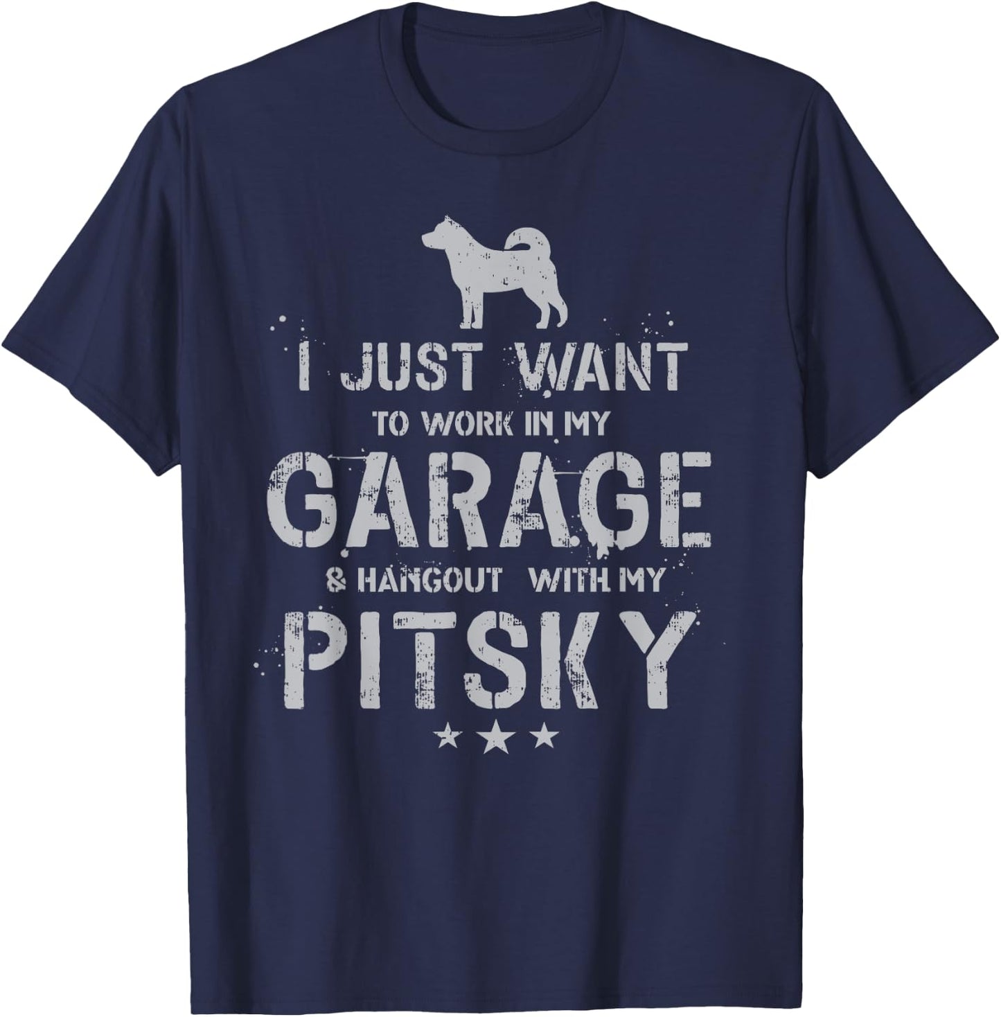 Funny Pitsky Dad Garage Men Hang T-Shirt - T-Shirt | Navy