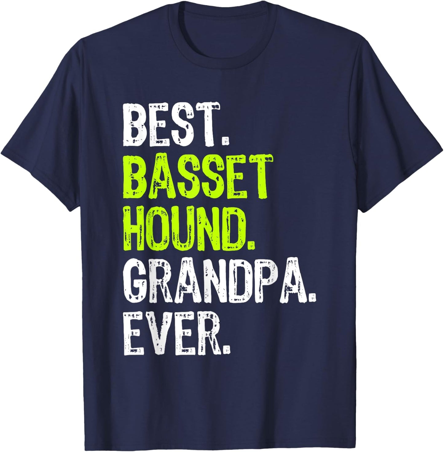 Best Basset Hound Grandpa Ever Dog Lover T-Shirt - T-Shirt | Navy