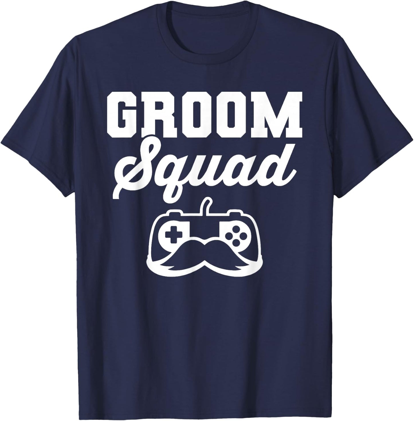 Groom Squad Bachelor Party Groomsmen Gamer T-Shirt - T-Shirt | Navy