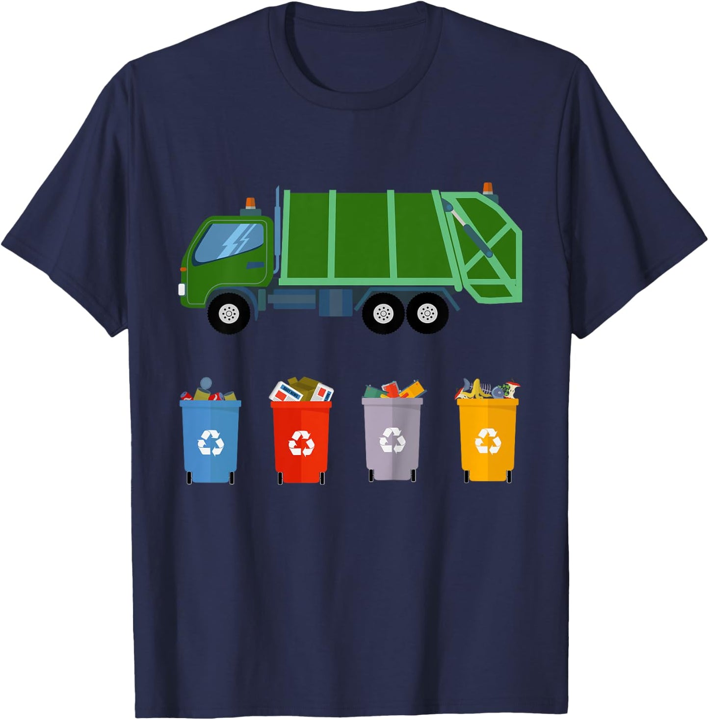Recycling Trash Dump Truck Pajamas for Kids T-Shirt - T-Shirt | Navy