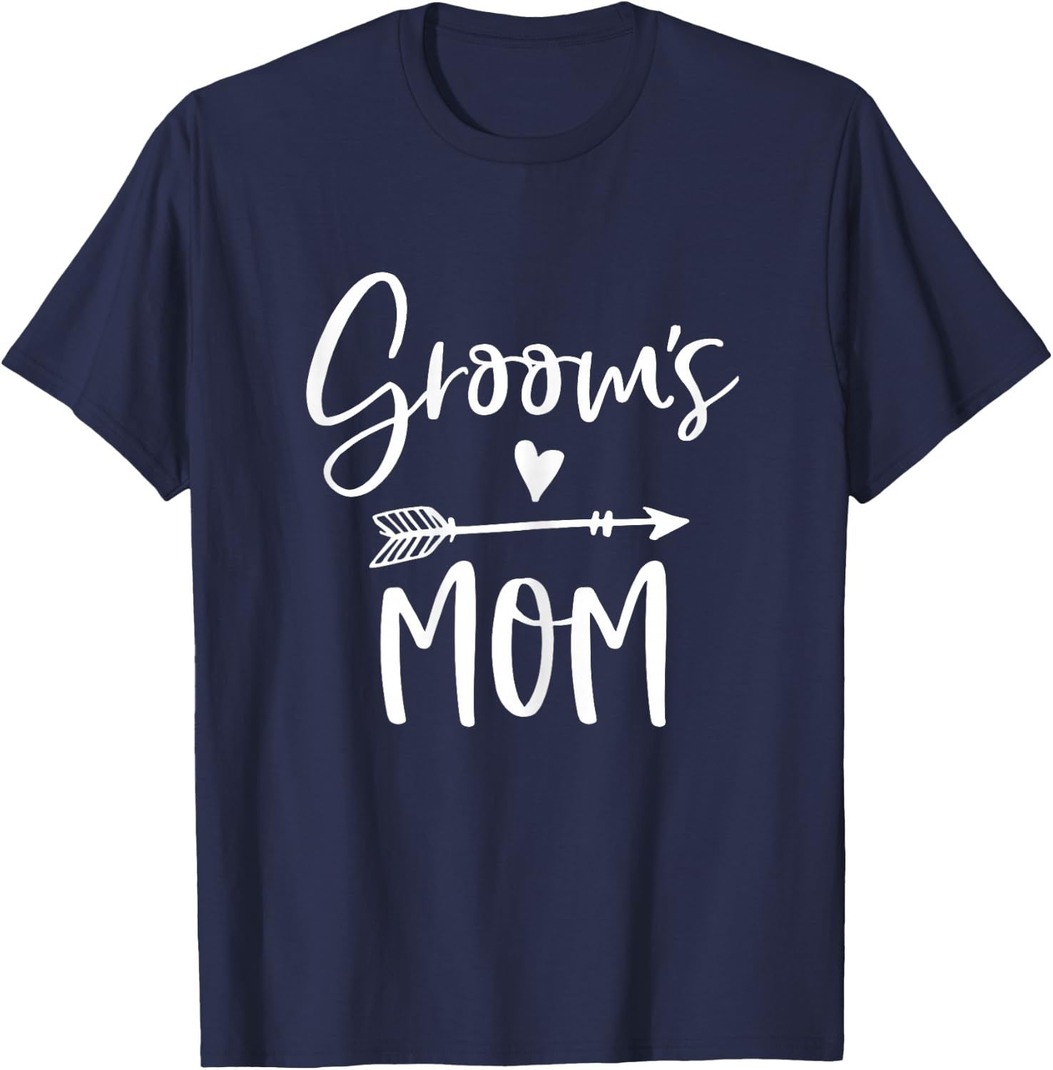 Grooms Mom Shirt With Arrow And Heart Navy Blue T-Shirt - T-Shirt | Navy