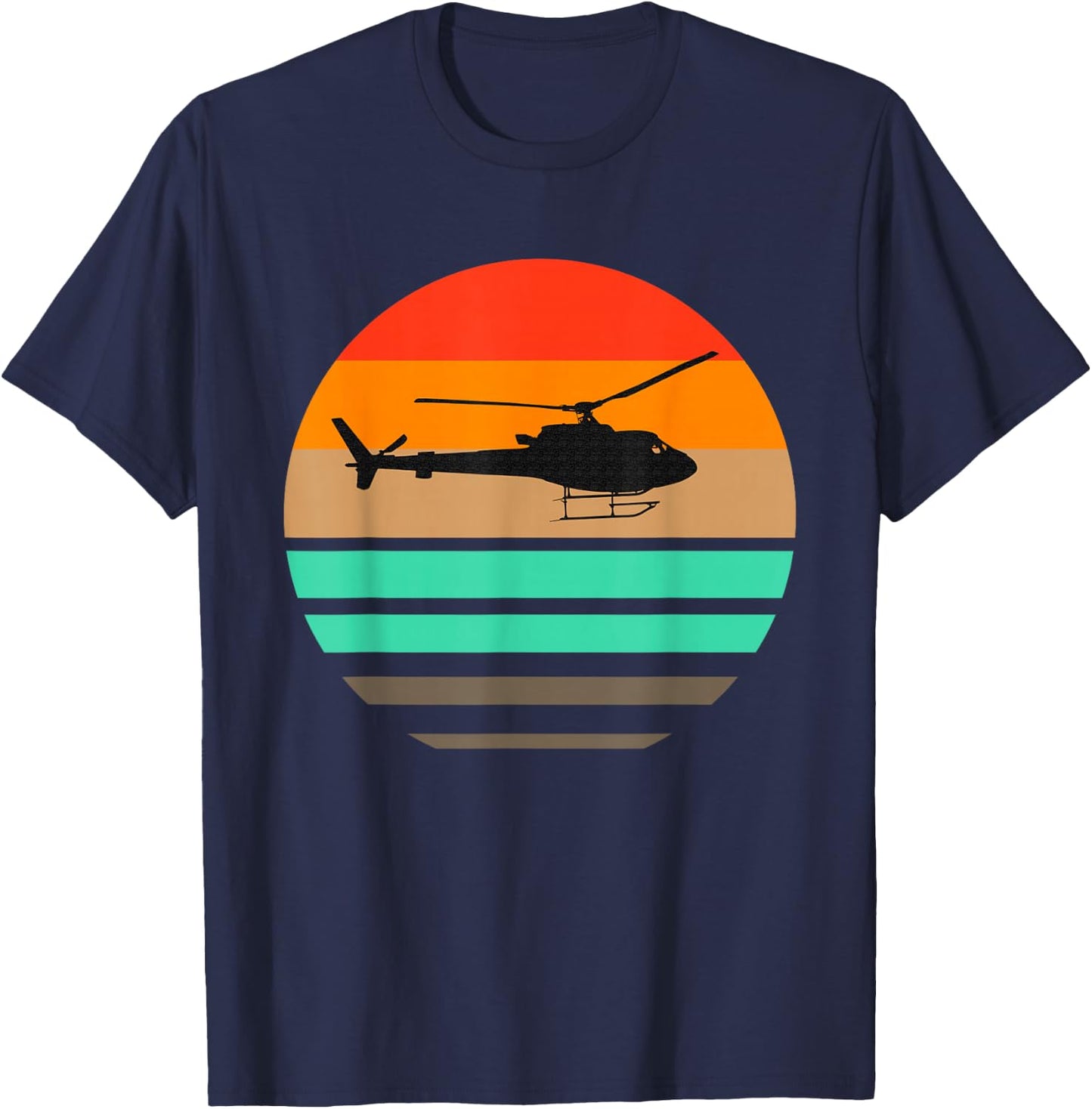 Vintage Helicopter Pilot T Shirt - Pilot and Mechanic Gifts T-Shirt - T-Shirt | Navy
