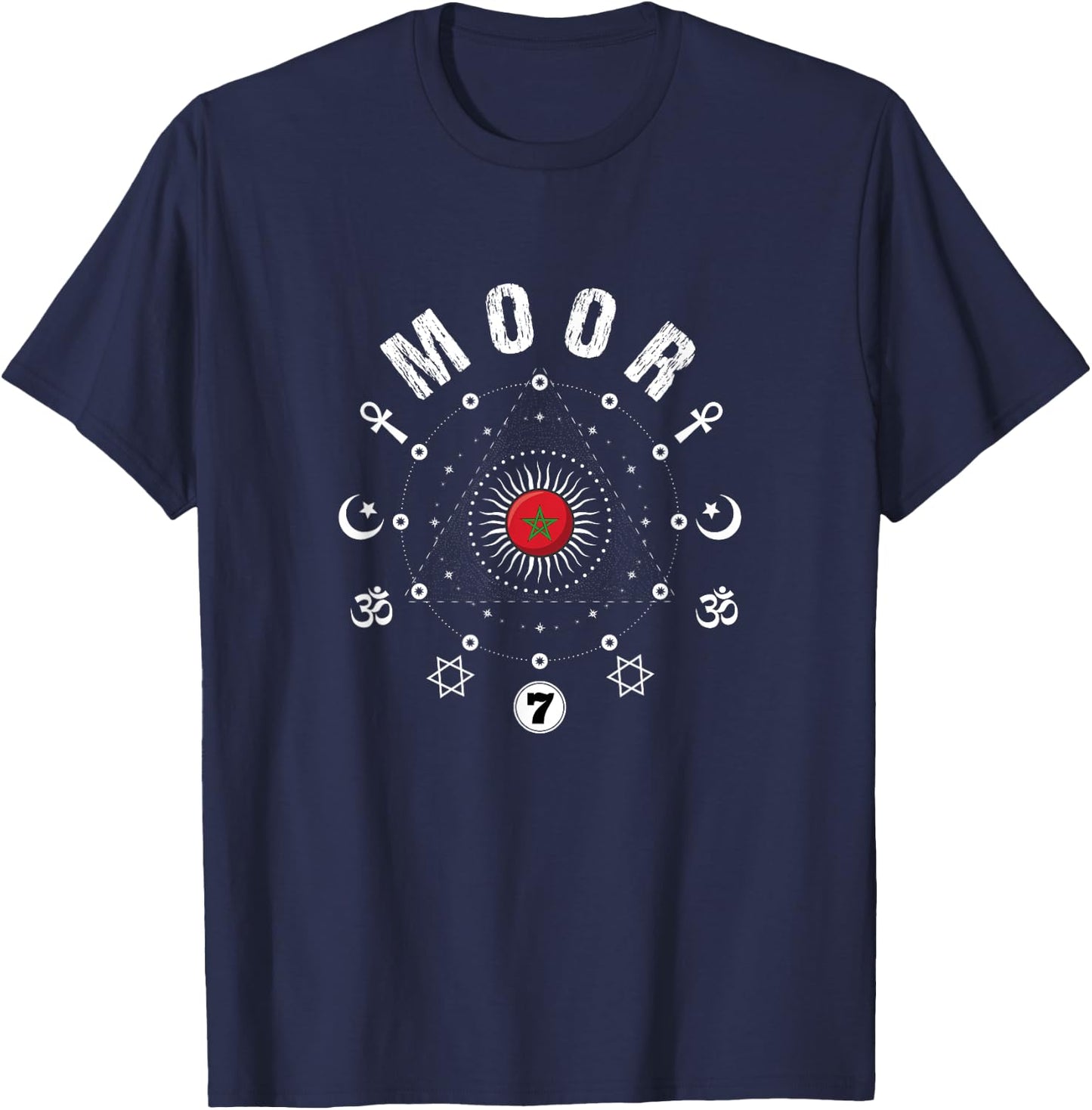Moor - Supreme Mathematics Allah 7 Science Of The Moors T-Shirt - T-Shirt | Navy