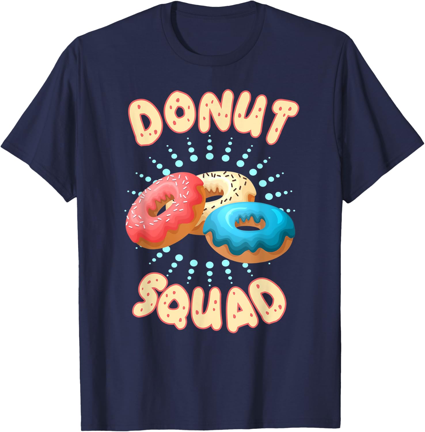 Funny Donut Squad Baker Donuts Boys Girls Kids T-Shirt - T-Shirt | Navy
