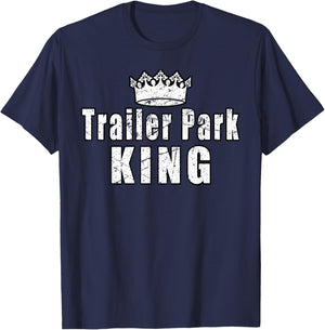 Trailer Park King Camper Camping Funny Vintage T-Shirt - T-Shirt | Navy