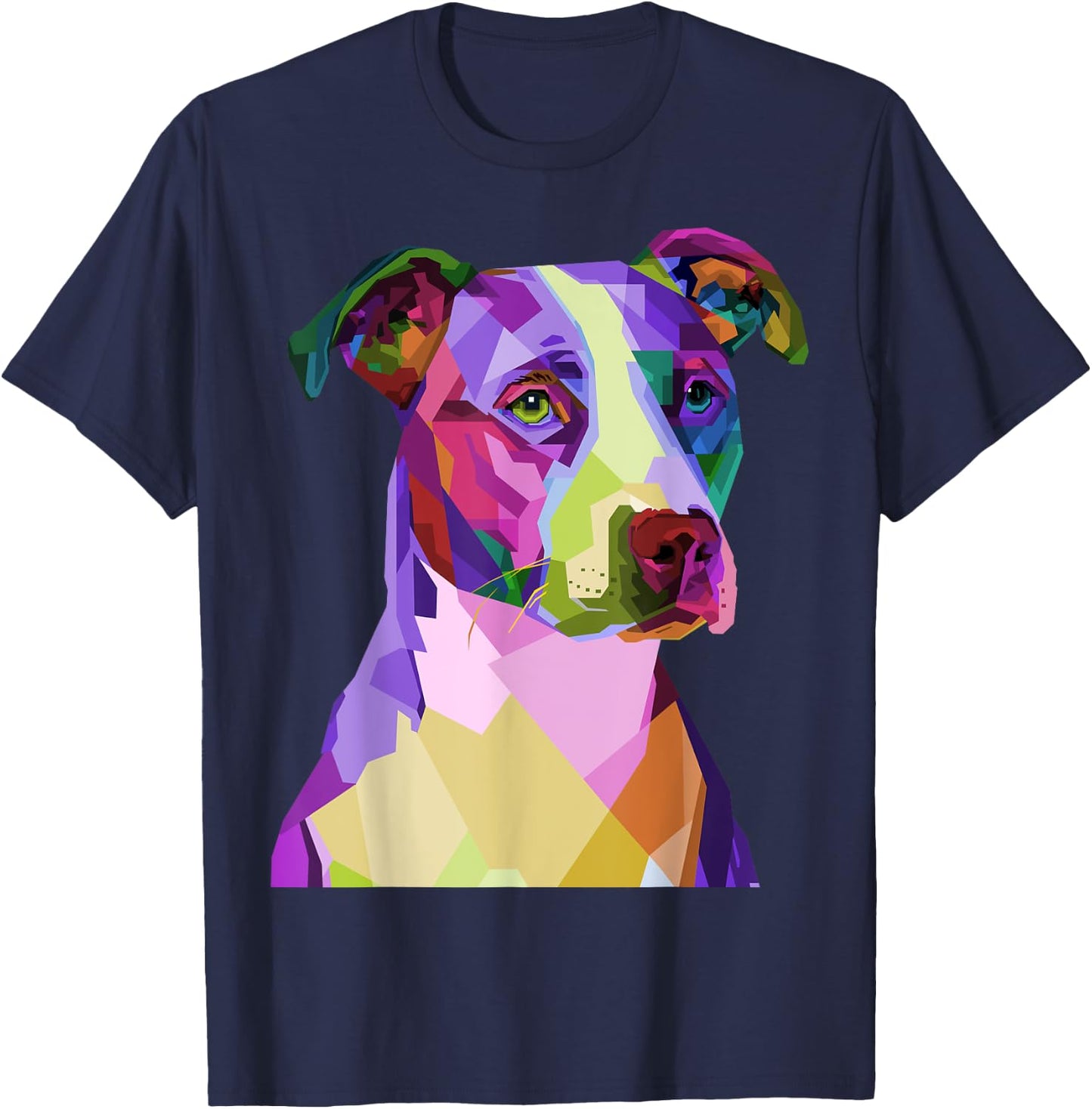 American Pitbull Terrier Pop Art Portrait for Dog Owners Men Women Kids T-Shirt - T-Shirt | Navy