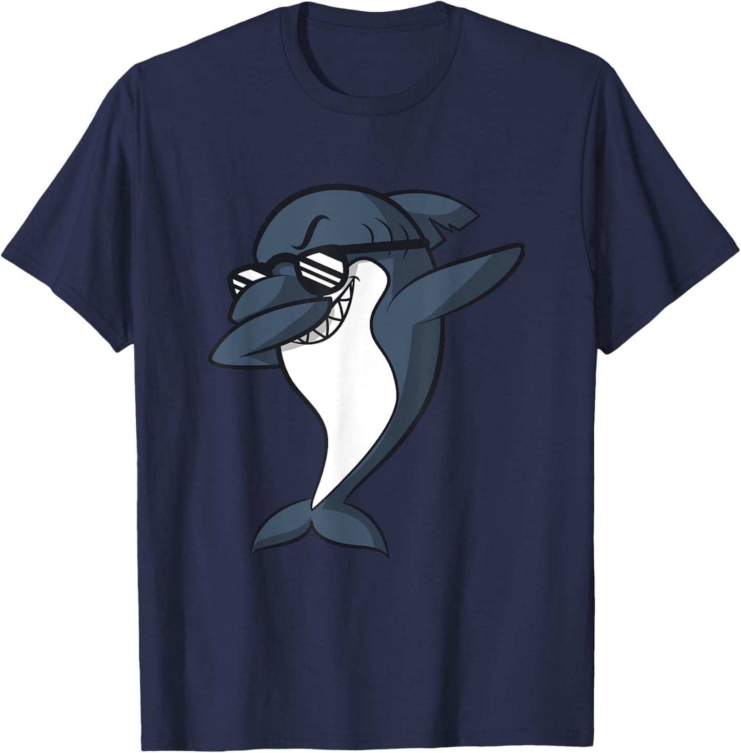 Cool Dabbing Shark Shirt | Funny Shark Dab T-Shirt - T-Shirt | Navy