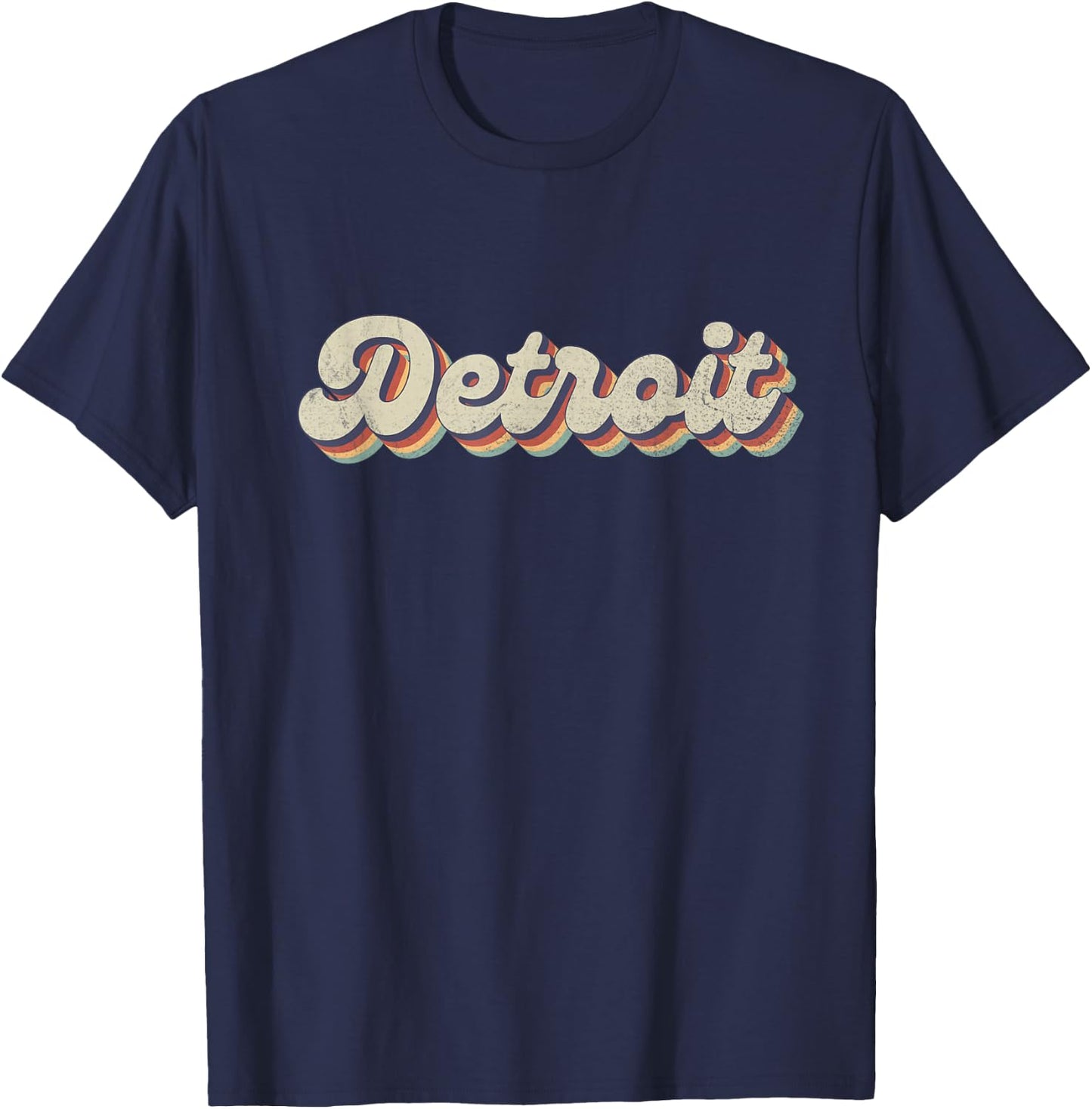 70's 80's USA City - Vintage Detroit T-Shirt - T-Shirt | Navy