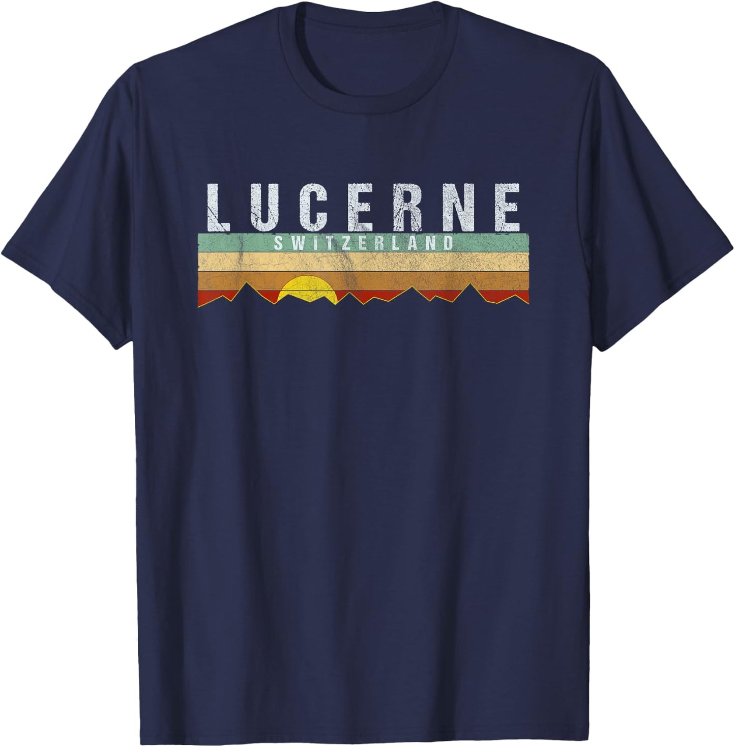Lucerne Switzerland - Vintage Lucerne Gift T-Shirt - T-Shirt | Navy