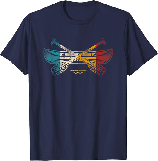 Canoe Canoeing Retro Vintage T-Shirt - T-Shirt | Navy