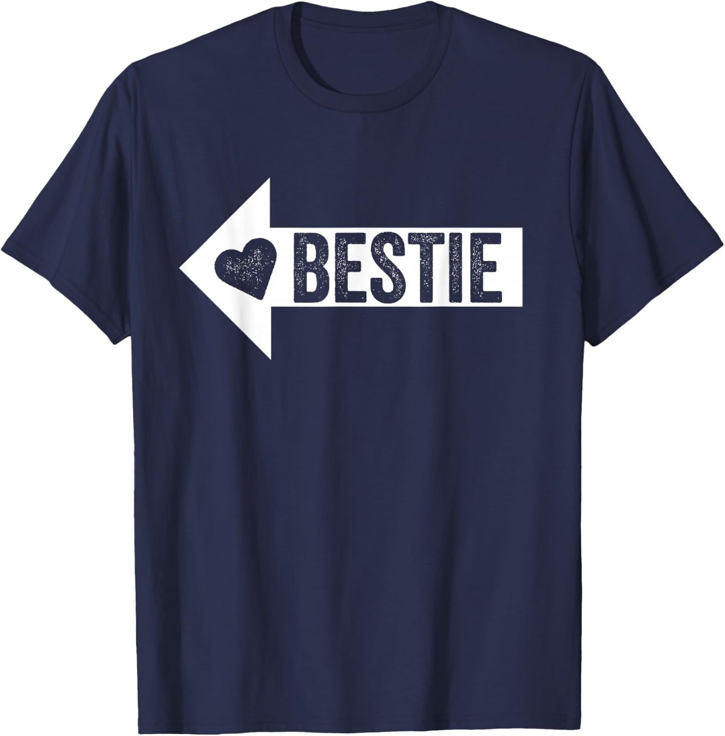 Arrow Pointing BFF Best Friend Bestie Matching T-Shirt - T-Shirt | Navy