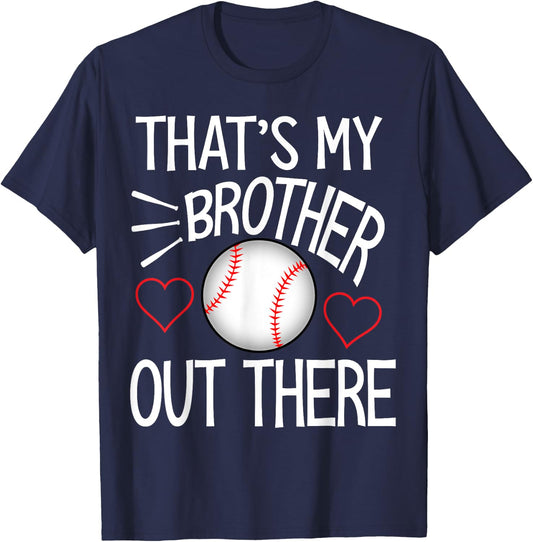 Baseball sister Shirt Cute Baseball Gift sisters T-Shirt - T-Shirt | Navy