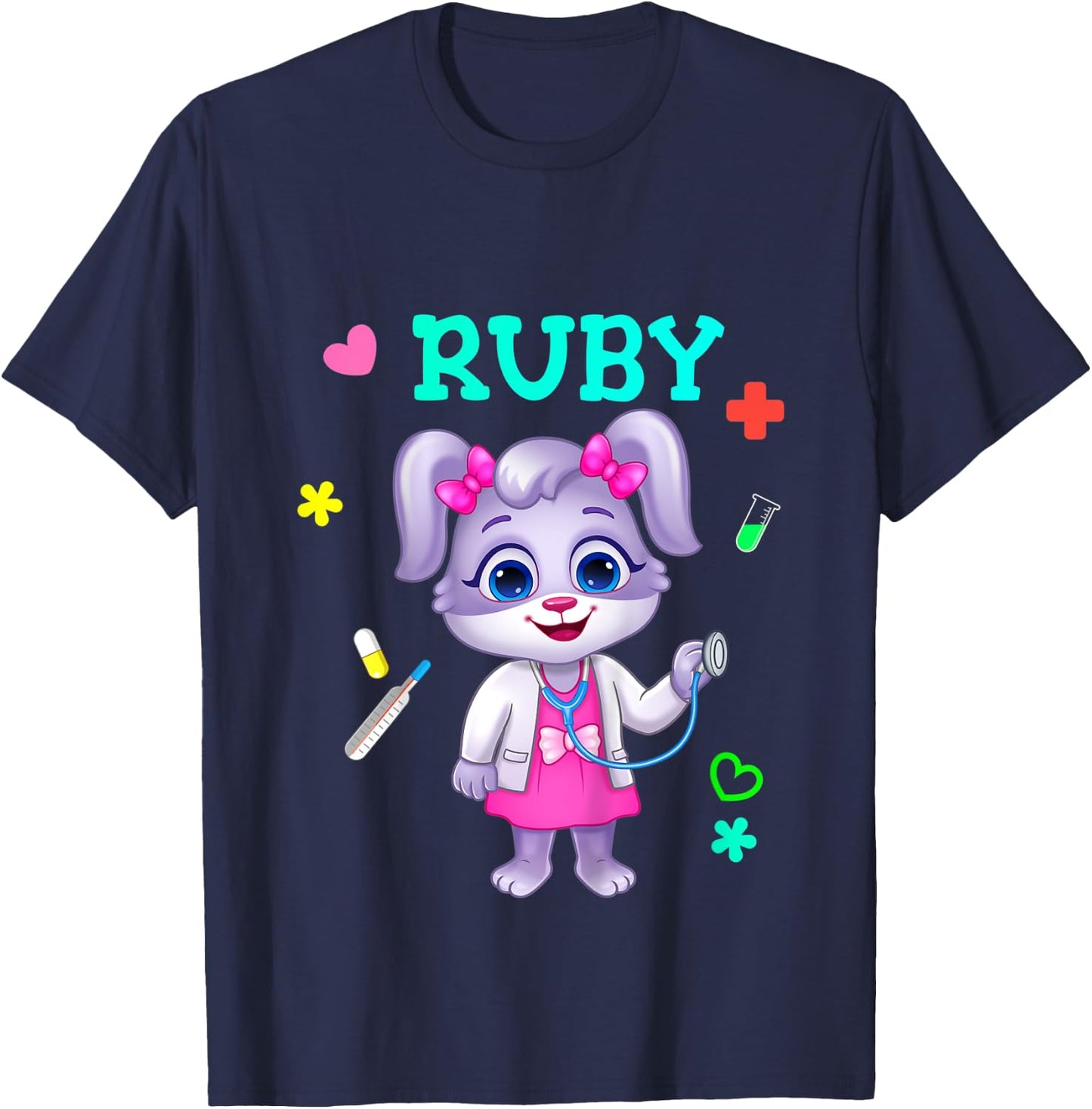 Kids Doctor for Kids | Ruby as a Doctor | Lucas and Friends T-Shirt - T-Shirt | Navy