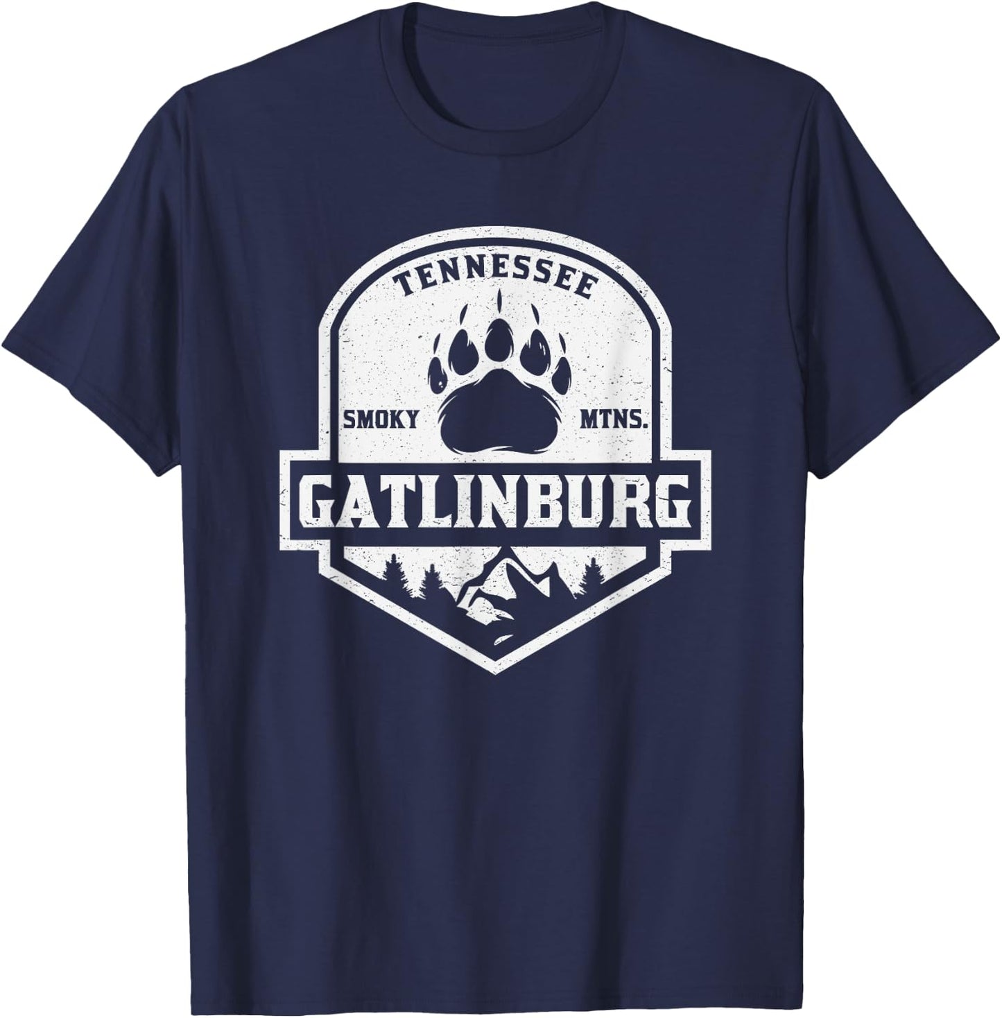 Gatlinburg Tennessee Great Smoky Mountains Bearpaw T-Shirt - T-Shirt | Navy