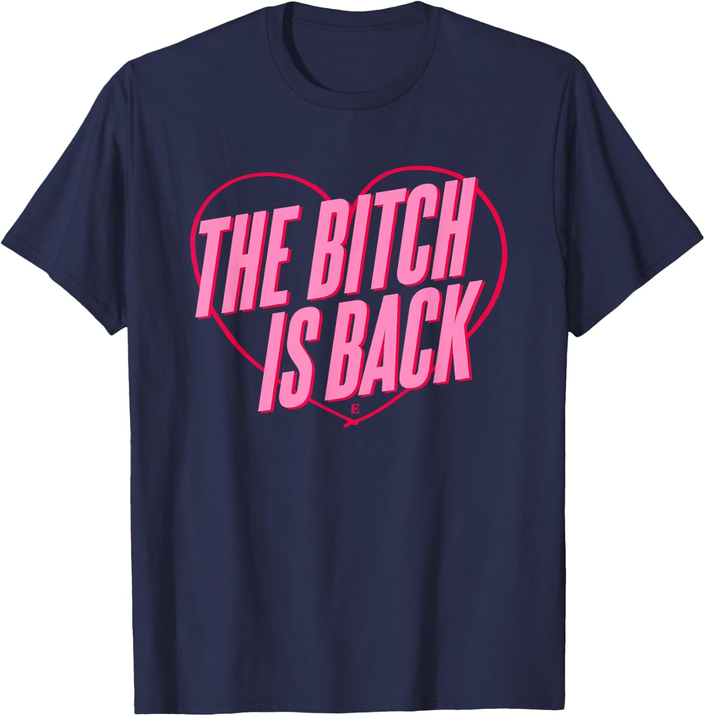 Elton John Official The Bitch is Back Heart T-Shirt - T-Shirt | Navy