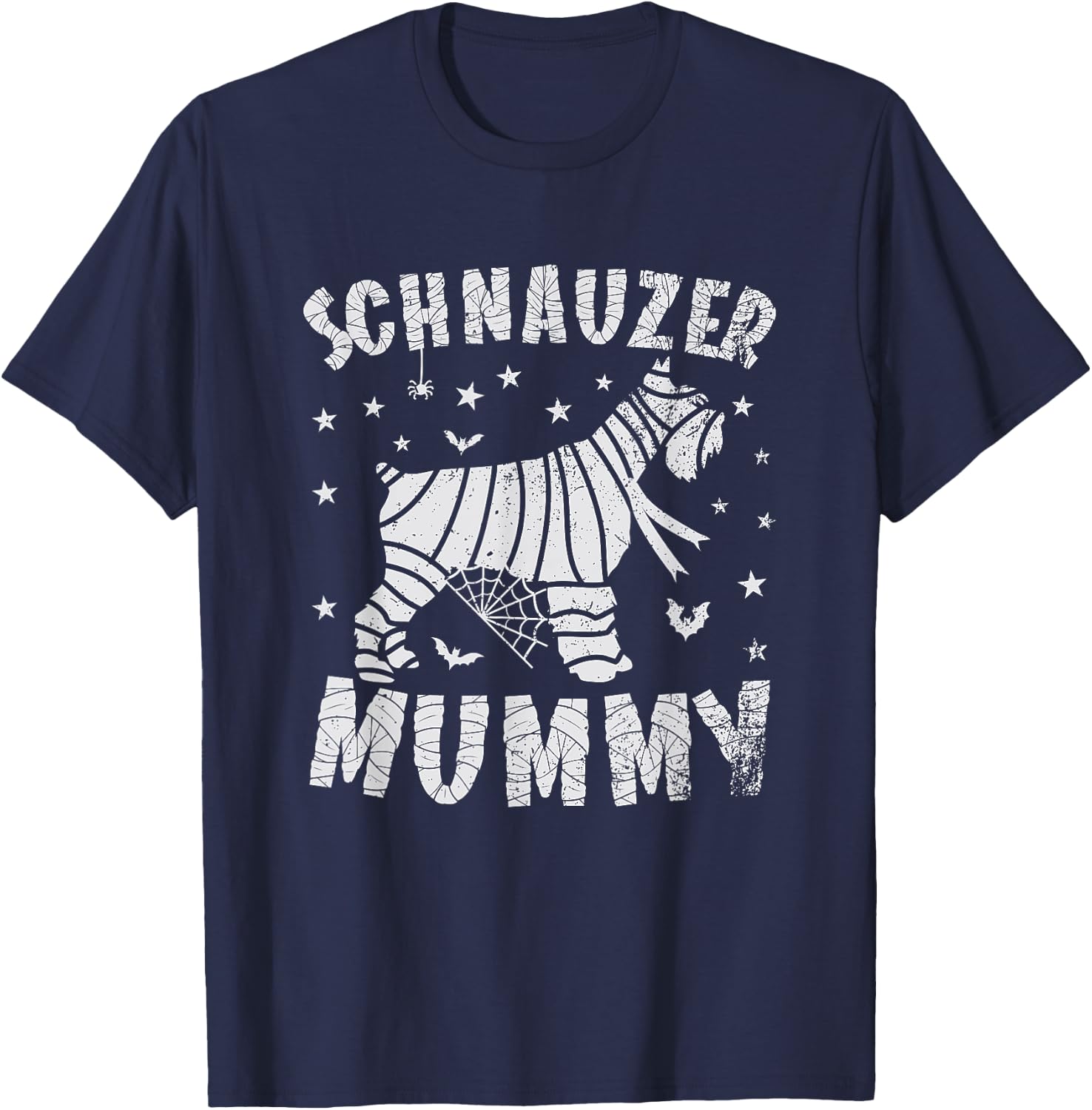 Miniature Schnauzer Mummy - Halloween T-Shirt - T-Shirt | Navy
