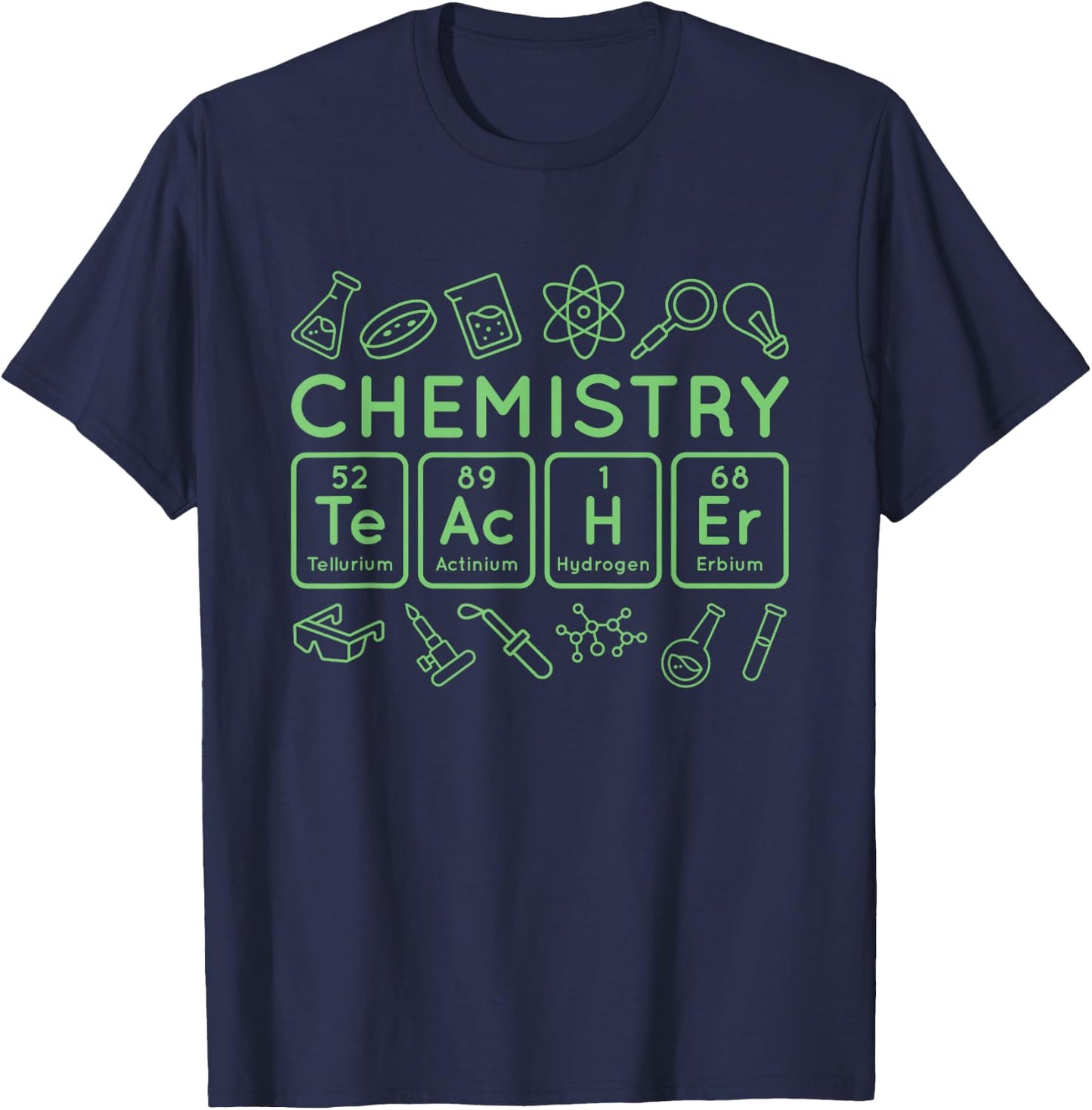 Periodic Table Chemistry Teacher, Chemical Element Symbol T-Shirt - T-Shirt | Navy