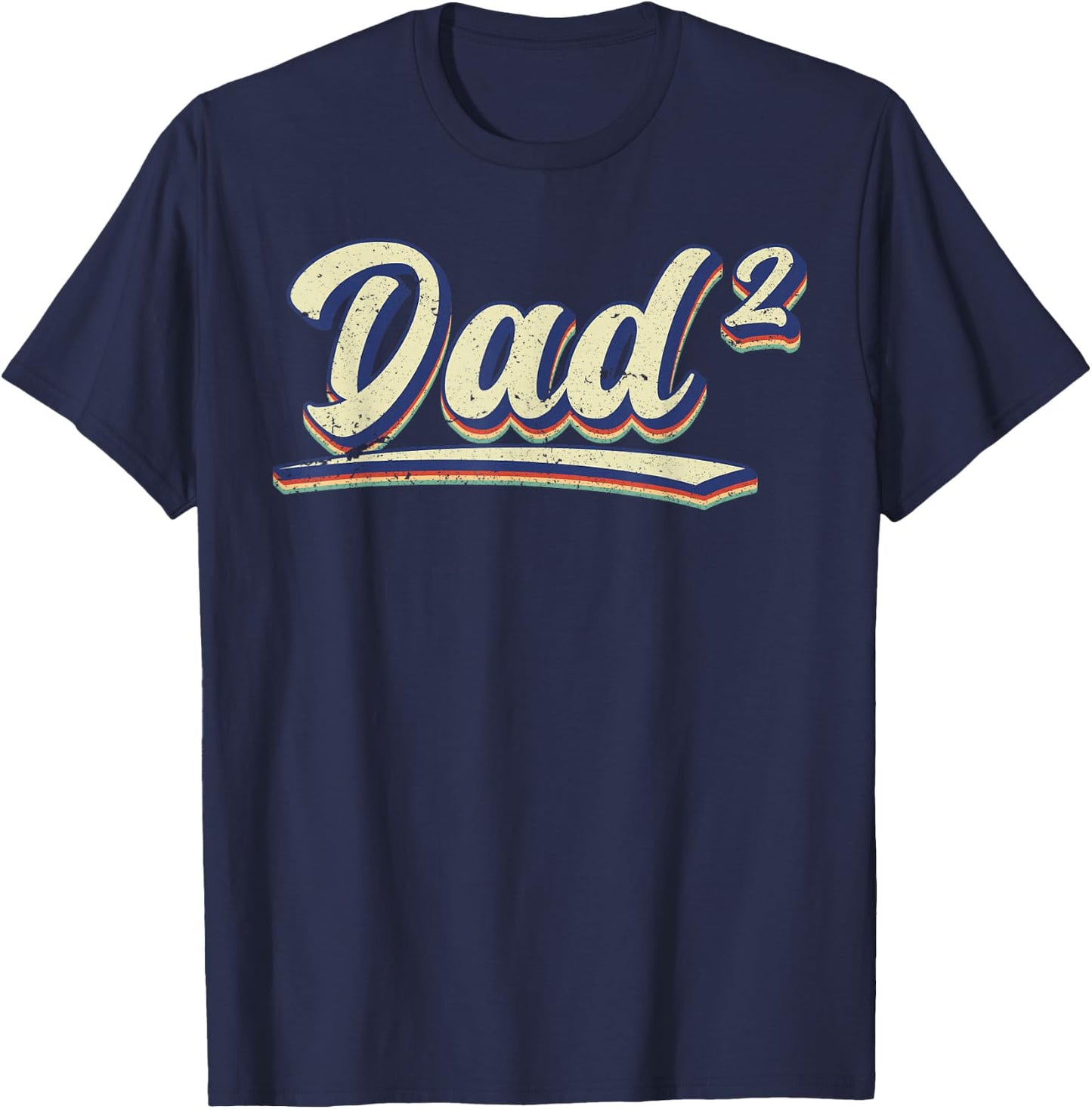 Dad for birth, second child, dad to the power of 2 T-Shirt - T-Shirt | Navy