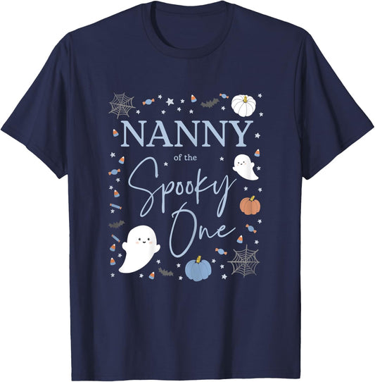 Nanny of the Spooky One First Birthday Boy 1st Halloween T-Shirt - T-Shirt | Navy