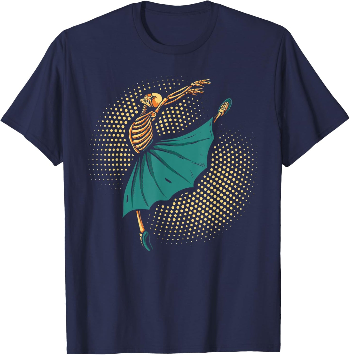 Funny Yoga Ballet Skeleton Ballerina T-Shirt - T-Shirt | Navy