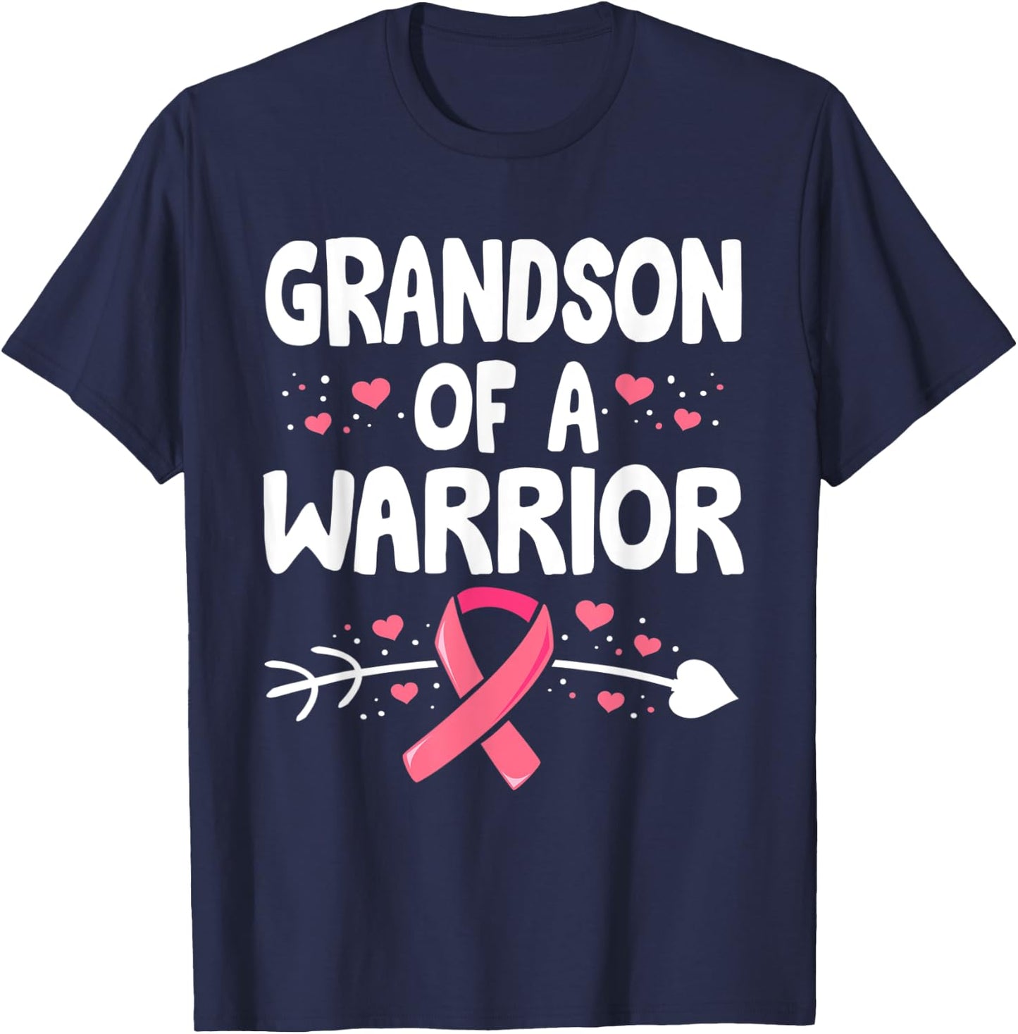 Breast Cancer GrandMa Shirt, Family Support Squad T-Shirt - T-Shirt | Navy