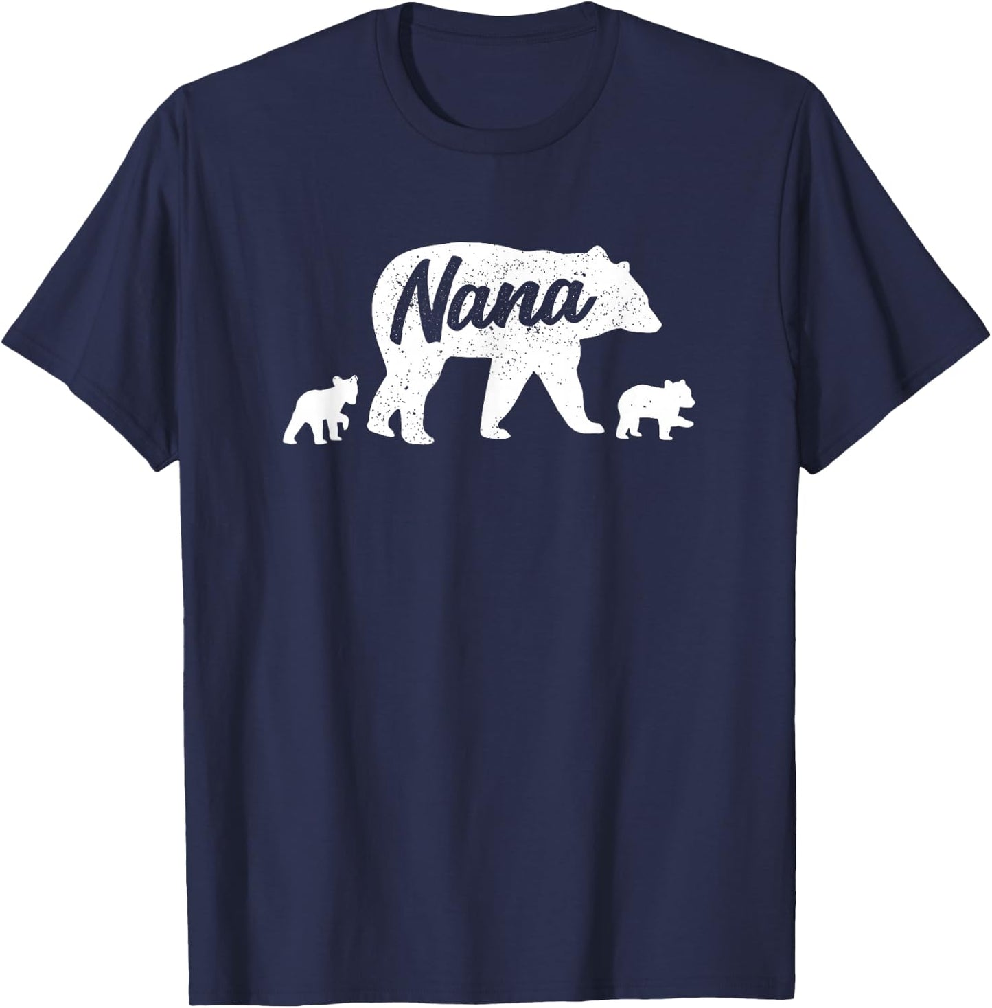 Vintage Nana Grandma Bear with 2 Cub Mother's Day T-Shirt - T-Shirt | Navy