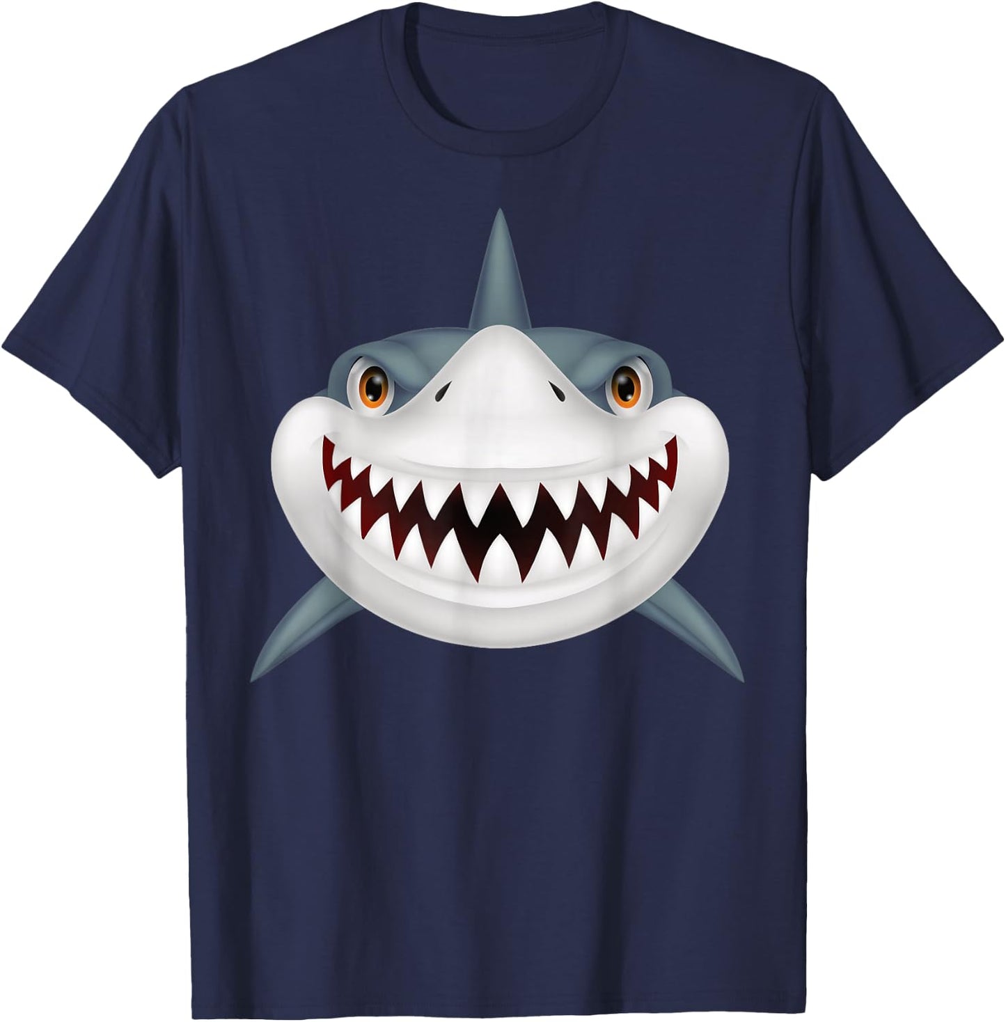 Shark Front Face with Devil Smile For Halloween Costume T-Shirt - T-Shirt | Navy
