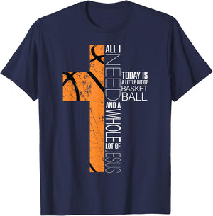 Basketball Christian Gifts Funny Sayings Religious Kids Him T-Shirt - T-Shirt | Navy
