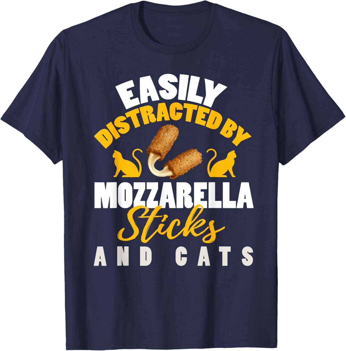 Mozzarella Sticks Shirt Funny Cat Lover Mozzarella Sticks T-Shirt - T-Shirt | Navy