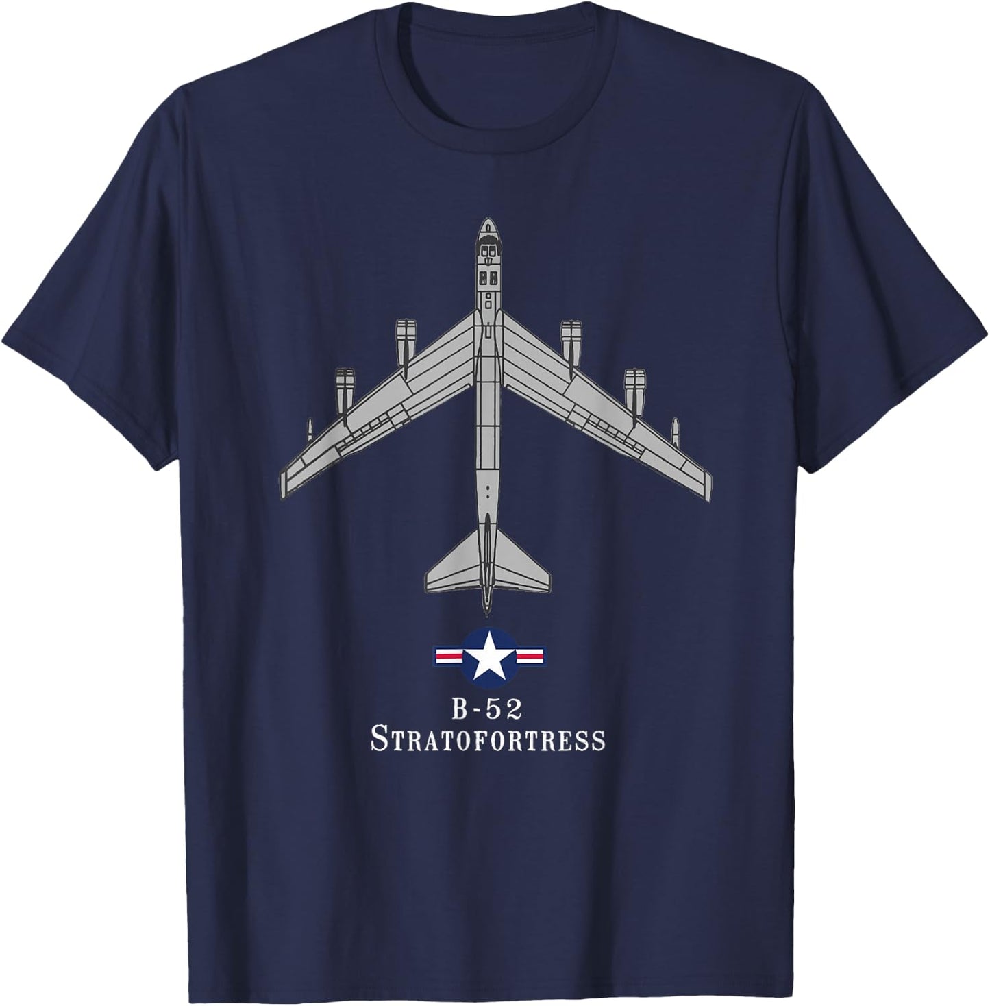 B-52 Stratofortress Tech Drawing Cold War Bomber T-Shirt - T-Shirt | Navy