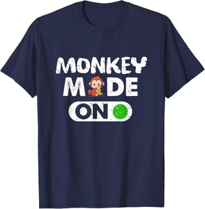Monkey Mode On Animal Lover Funny T-Shirt - T-Shirt | Navy
