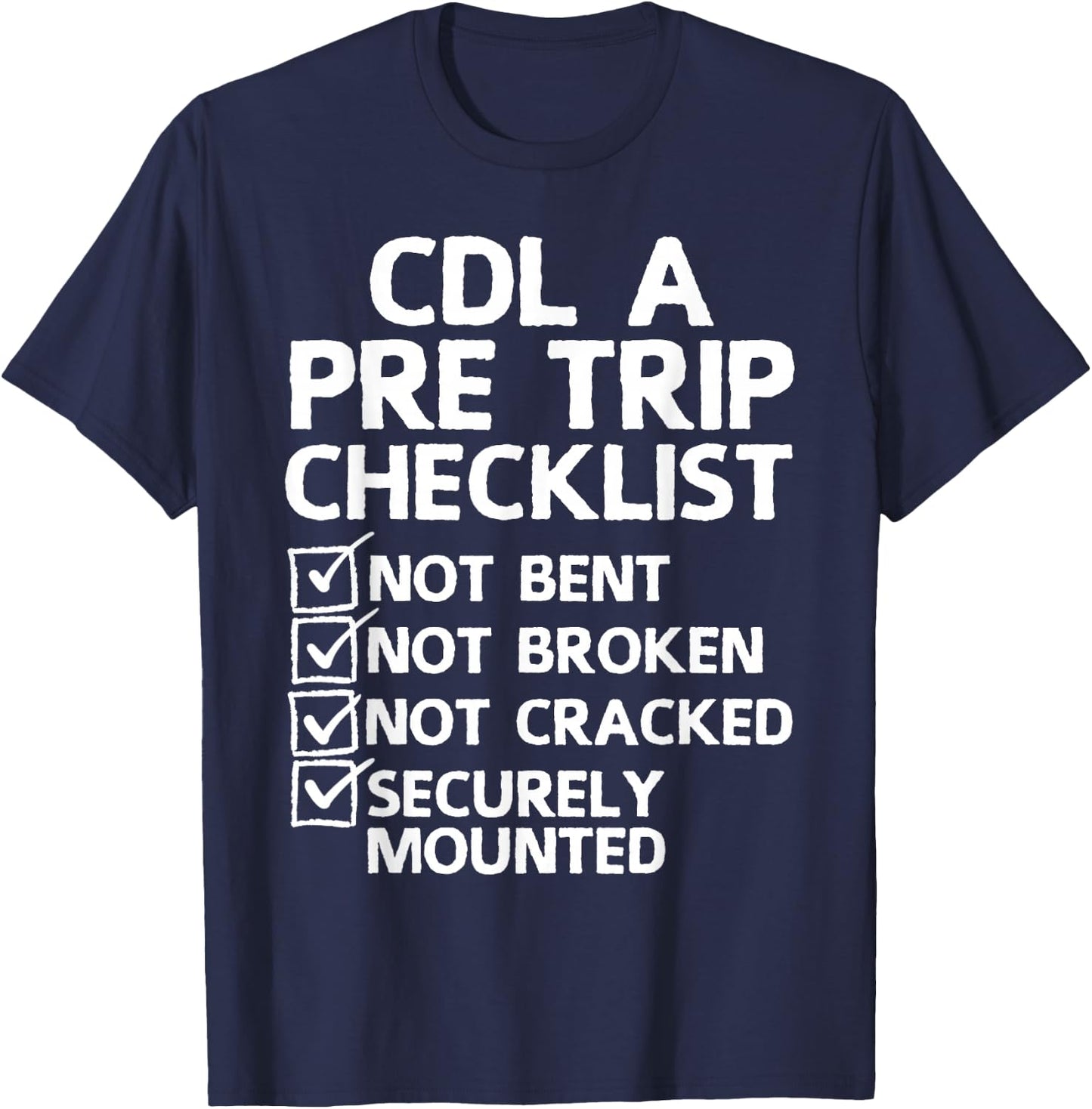 Cool CDL Trucker Art Women Trucking CDL Truck Driver T-Shirt - T-Shirt | Navy