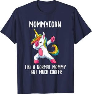 Unicorn Mommy Girl Birthday Party Apparel MommyCorn Cute T-Shirt - T-Shirt | Navy