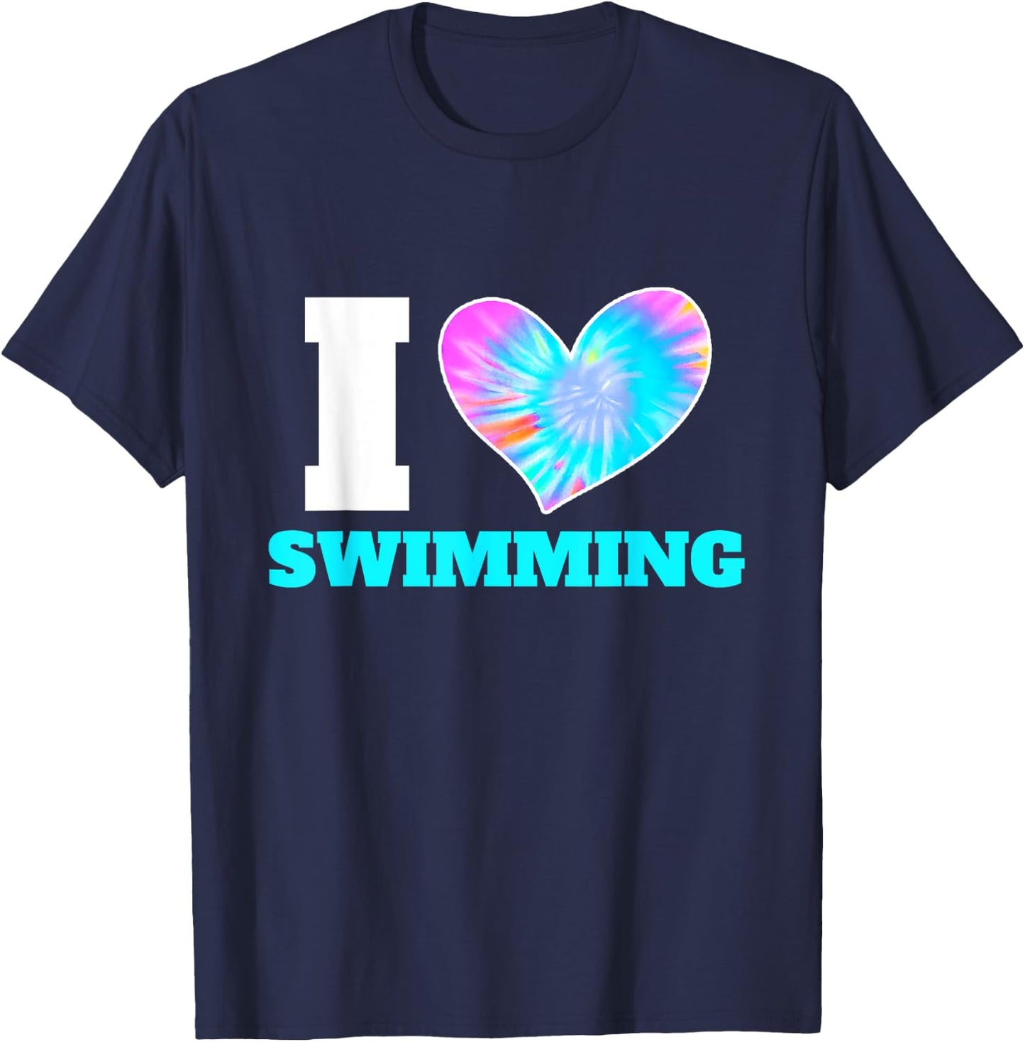 I Love Swimming Swimmer Swim T-Shirt - T-Shirt | Navy